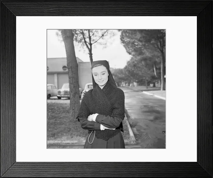 Framed Print : Audrey Hepburn Wearing a Nun's Habit