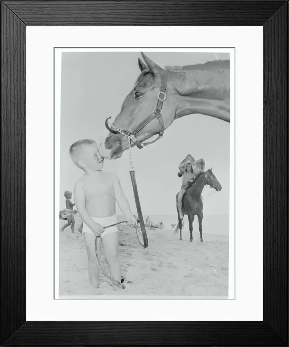 Framed Print : Boy with Horse Framed Print : Boy with Horse