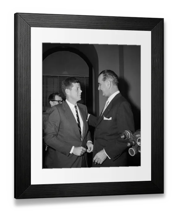 Framed Print : John F. Kennedy and Lyndon B. Johnson