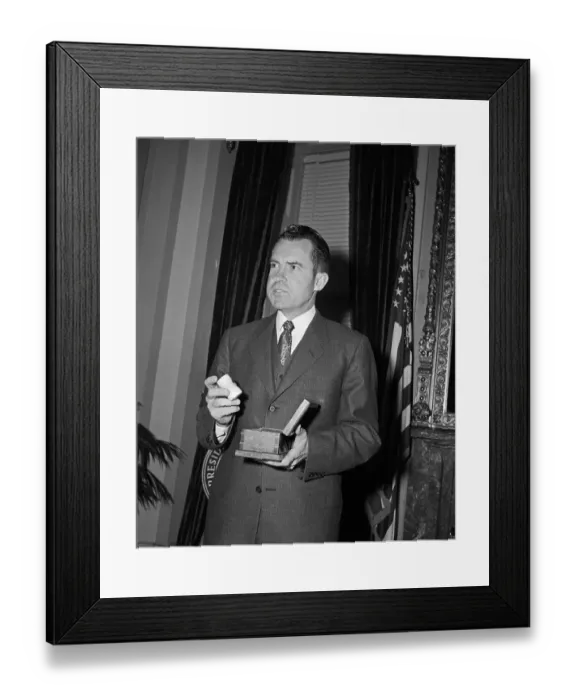 Framed Print : Nixon Shows Gavel To Newsmen