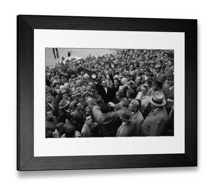 Framed Print : Politicians with United Steel Workers Union Members Framed Print : Politicians with United Steel Workers Union Members