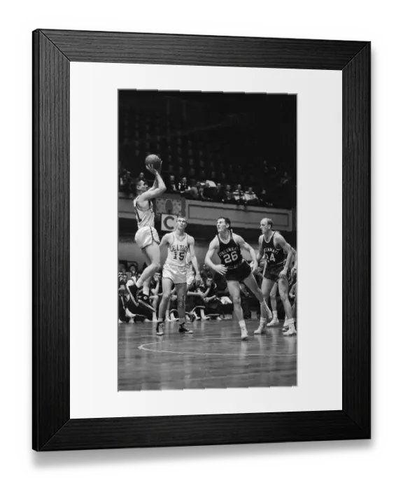 Framed Print : Boston Celtics vs Cincinnati Royals Basketball Game Framed Print : Boston Celtics vs Cincinnati Royals Basketball Game