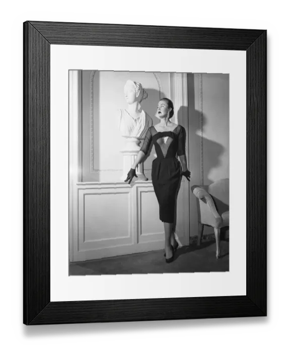 Framed Print : Woman Models Oleg Casinni Cocktail Dress
