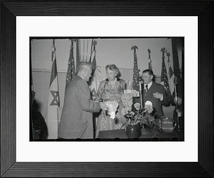 Framed Print : Eleanor Roosevelt Accepting Honor at Israeli Event