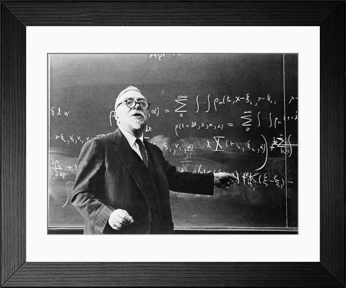 Framed Print : Dr. Norbert Wiener Standing at Blackboard Framed Print : Dr. Norbert Wiener Standing at Blackboard