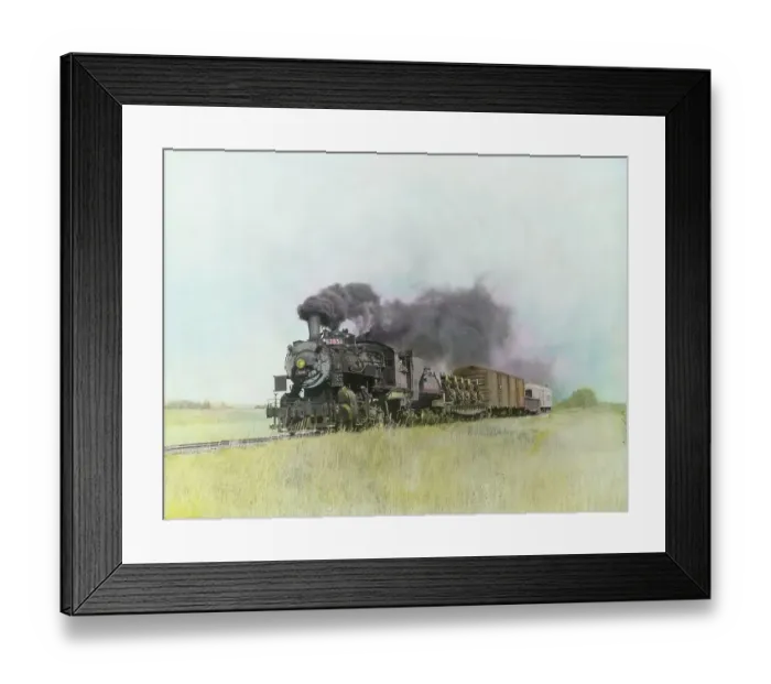 Framed Print : Train Passing through Countryside Framed Print : Train Passing through Countryside