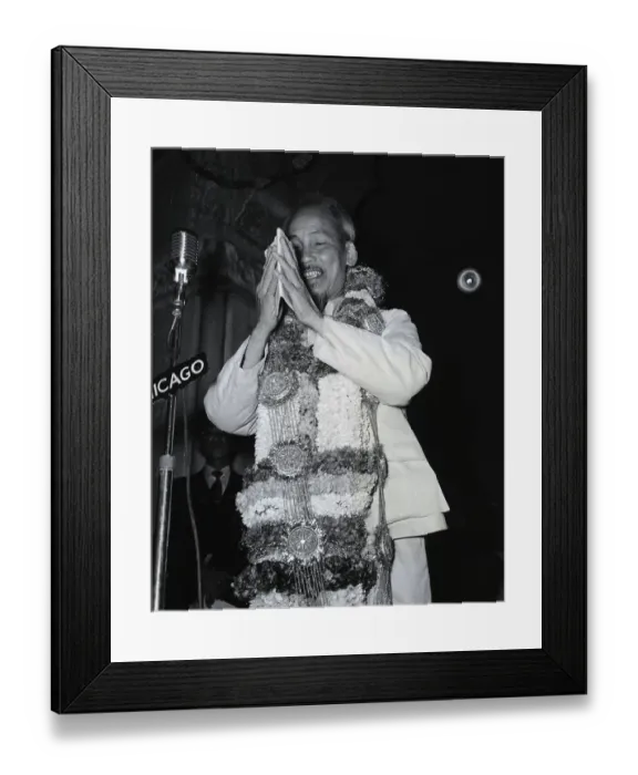 Framed Print : Ho Chi Minh Accepts Ovation During Visit Framed Print : Ho Chi Minh Accepts Ovation During Visit