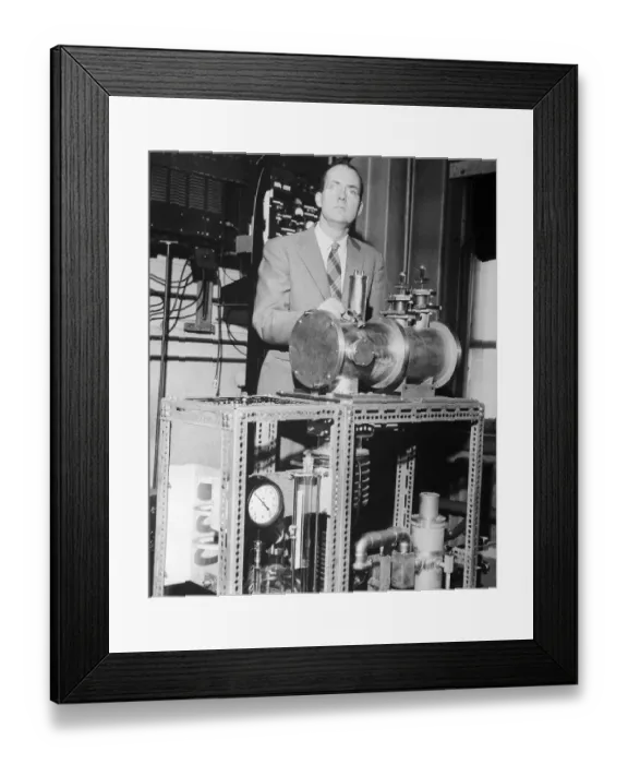 Framed Print : Charles Townes Working in Laboratory Framed Print : Charles Townes Working in Laboratory