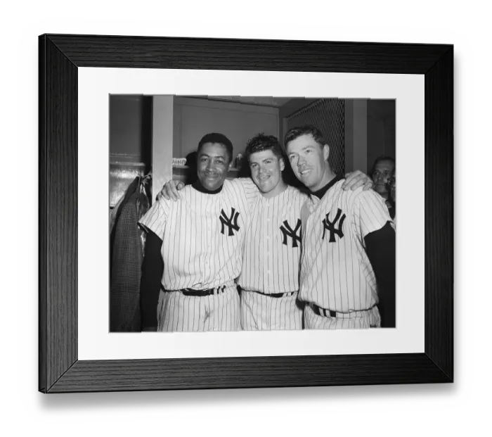 Framed Print : Elston Howard with Gil McDougald and Bob Turley Framed Print : Elston Howard with Gil McDougald and Bob Turley