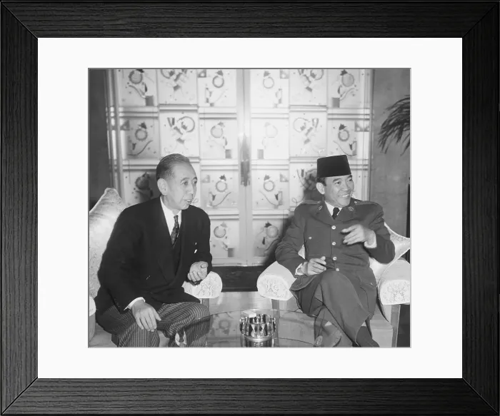 Framed Print : Prime Minister Kishi Nobusuke and President Sukarno