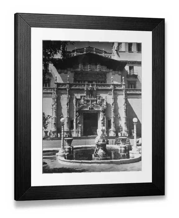 Framed Print : Fountain and Exterior View of Hearst Castle