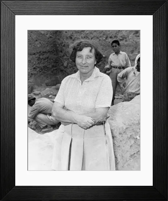 Framed Print : Archaeologist Kathleen Kenyon Posing with Shovel Framed Print : Archaeologist Kathleen Kenyon Posing with Shovel