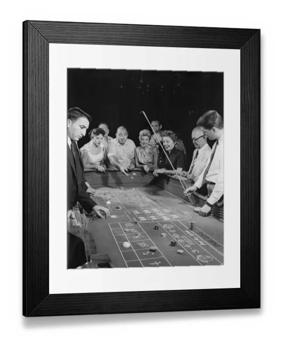 Framed Print : Crap Table Action at Hotel Flamingo Framed Print : Crap Table Action at Hotel Flamingo