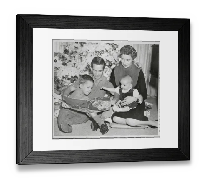 Framed Print : Willie Shoemaker Reading Christmas Tale to Children
