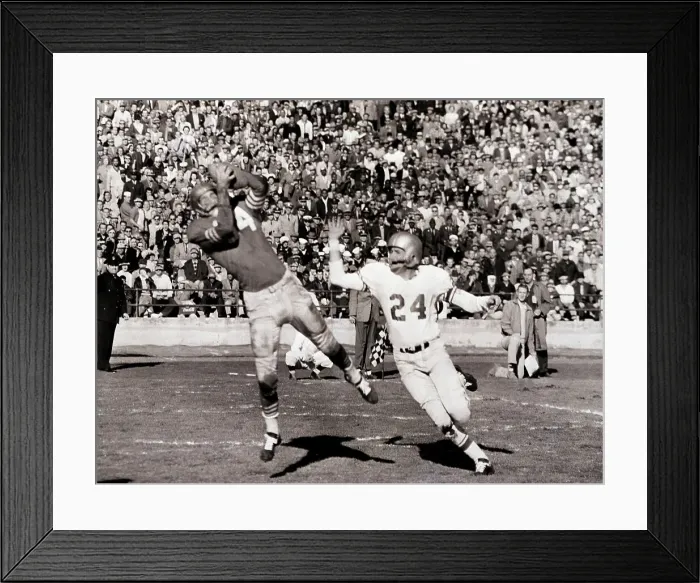 Framed Print : Billy Wilson Snags Pass from Y.A. Tittle Framed Print : Billy Wilson Snags Pass from Y.A. Tittle