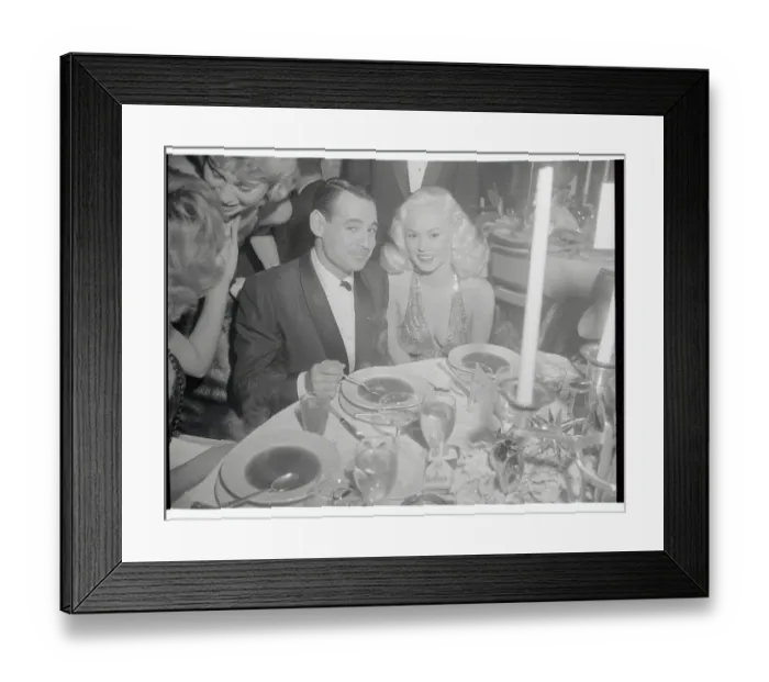 Framed Print : Mamie Van Doren and Ray Anthony at Sitting Dinner Table Framed Print : Mamie Van Doren and Ray Anthony at Sitting Dinner Table