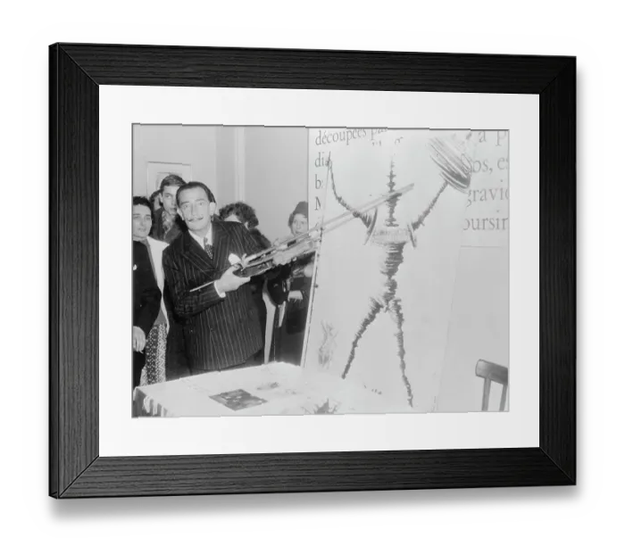 Framed Print : Salvador Dali Displaying Don Quixote Illustration Framed Print : Salvador Dali Displaying Don Quixote Illustration
