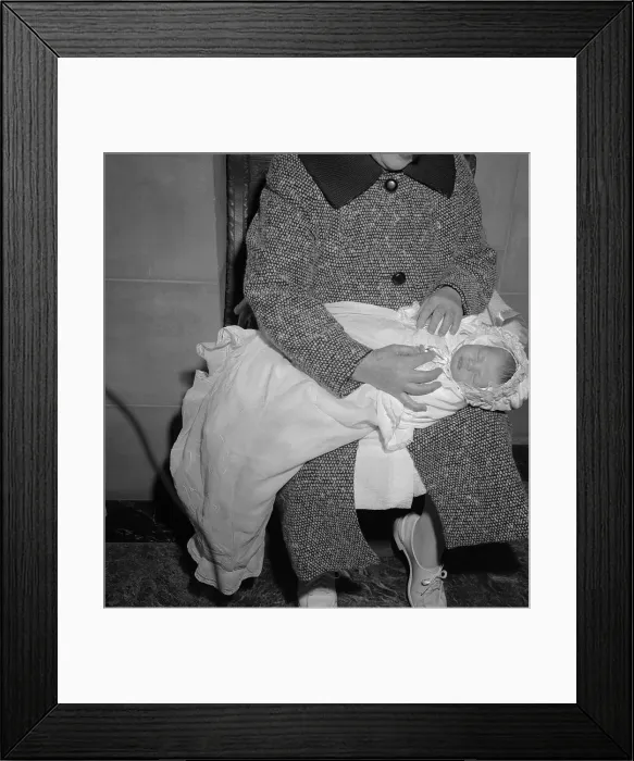 Framed Print : Caroline Kennedy Being Dressed in Baptismal Robes
