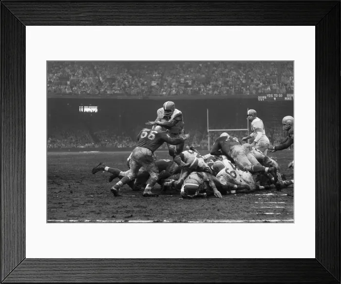 Framed Print : Jim Brown Blocked by Tackle Framed Print : Jim Brown Blocked by Tackle
