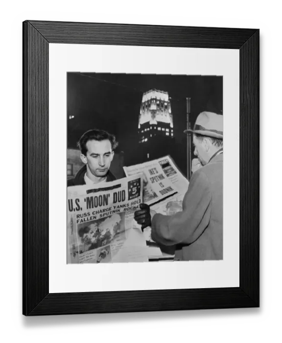 Framed Print : Canadian Residents Reading Headlines Framed Print : Canadian Residents Reading Headlines