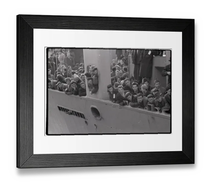 Framed Print : Hungarian Refugees Crowd Boat Deck Framed Print : Hungarian Refugees Crowd Boat Deck