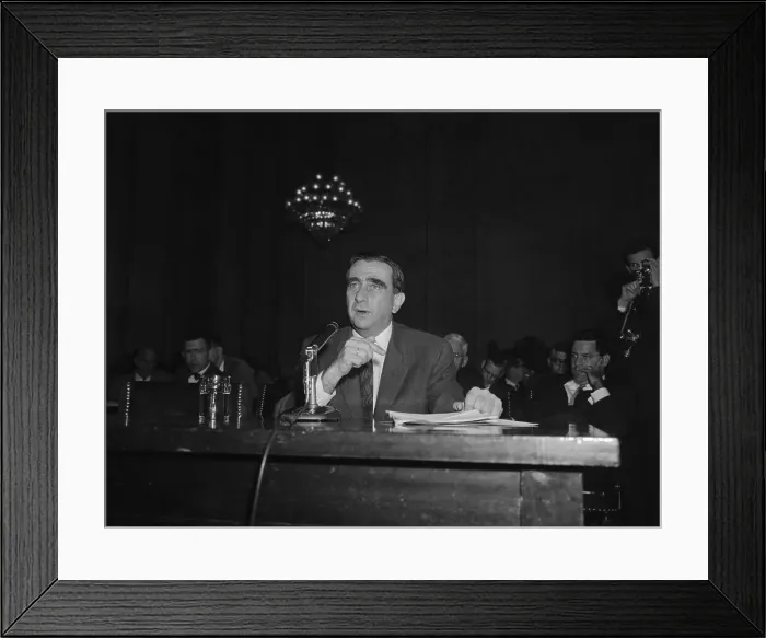 Framed Print : Edward Teller Speaking at Microphone During H Bomb Hearing Framed Print : Edward Teller Speaking at Microphone During H Bomb Hearing
