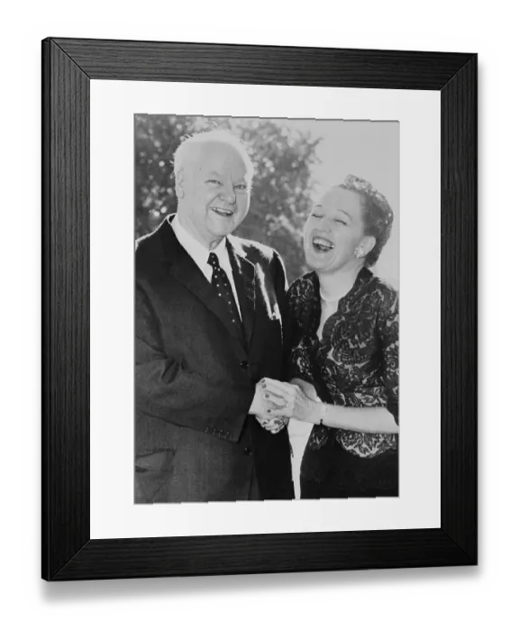 Framed Print : Portrait of H.L. Hunt and Mrs. Ruth Ray Wright