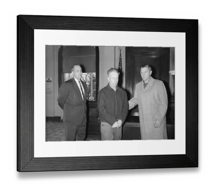 Framed Print : Ed Gein Standing with Attorney