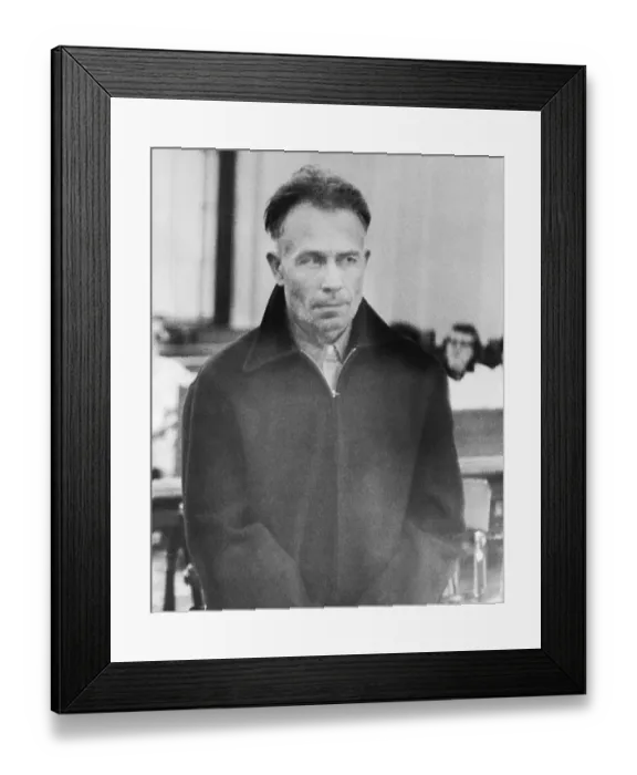 Framed Print : Edward Gein in Court Framed Print : Edward Gein in Court