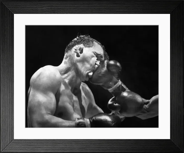 Framed Print : Gene Fullmer Being Hit During Boxing Match Framed Print : Gene Fullmer Being Hit During Boxing Match