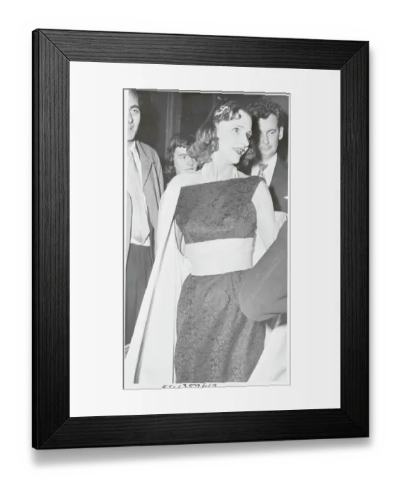 Framed Print : Socialite Cordelia Robertson Pausing at Theater Premiere Framed Print : Socialite Cordelia Robertson Pausing at Theater Premiere