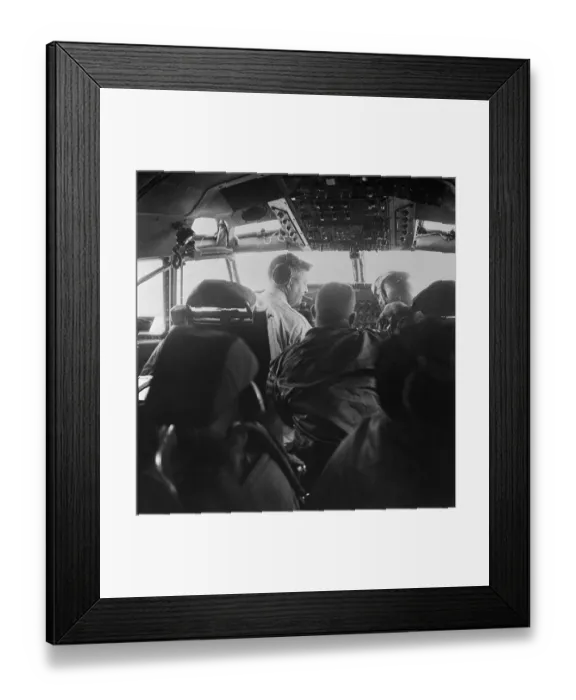Framed Print : Curtis LeMay and Co-Pilot Using Plane Controls Framed Print : Curtis LeMay and Co-Pilot Using Plane Controls