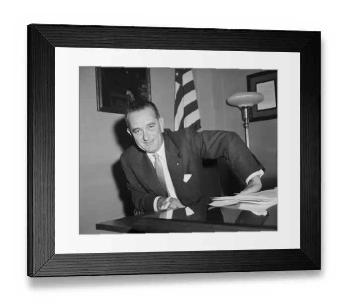 Framed Print : Lyndon Johnson Seated At Desk Framed Print : Lyndon Johnson Seated At Desk