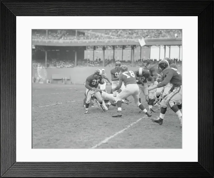 Framed Print : Player Tackled by Opponents Framed Print : Player Tackled by Opponents