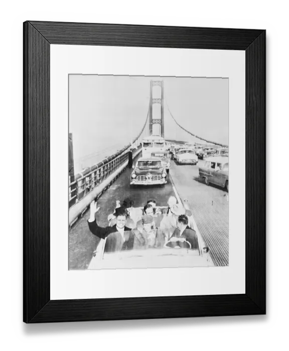 Framed Print : Governor G. Mennen Williams and Party During Mackinac Bridge Ceremonies Framed Print : Governor G. Mennen Williams and Party During Mackinac Bridge Ceremonies