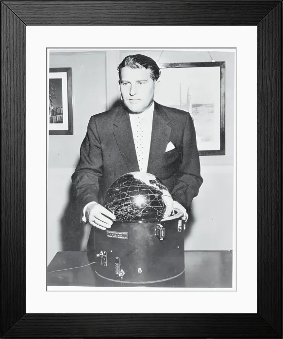 Framed Print : Wernher von Braun with His Invention Framed Print : Wernher von Braun with His Invention