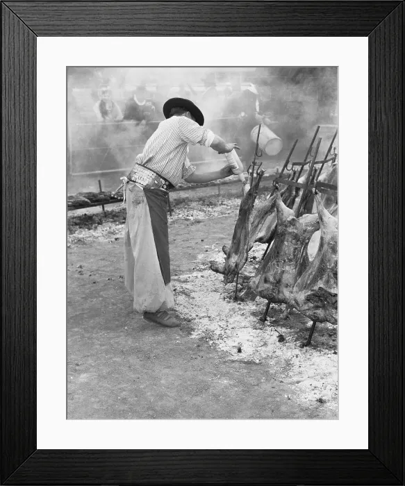 Framed Print : Gaucho Preparing Beef Framed Print : Gaucho Preparing Beef