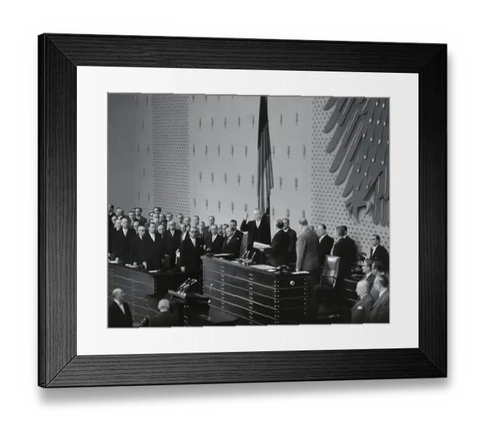 Framed Print : Konrad Adenauer Taking Oath of Office Framed Print : Konrad Adenauer Taking Oath of Office