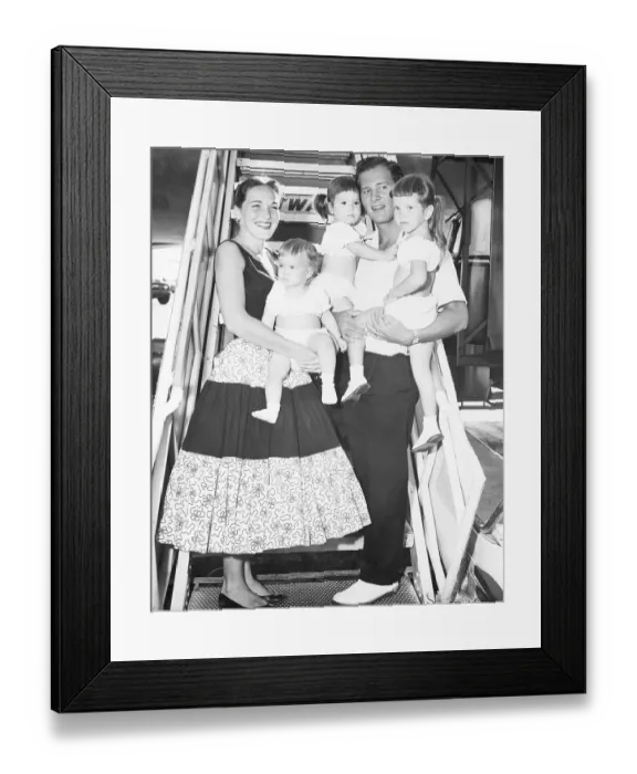 Framed Print : Pat Boone on Tarmac with Family Framed Print : Pat Boone on Tarmac with Family