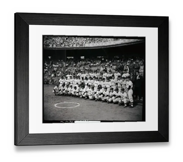 Framed Print : Baseball Team Posing in Stadium Framed Print : Baseball Team Posing in Stadium