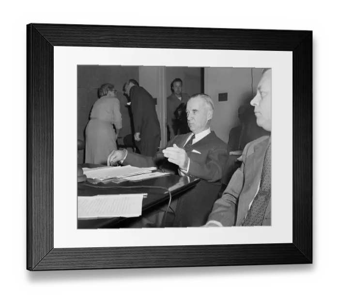Framed Print : Marion Folsom at Press Conference Framed Print : Marion Folsom at Press Conference