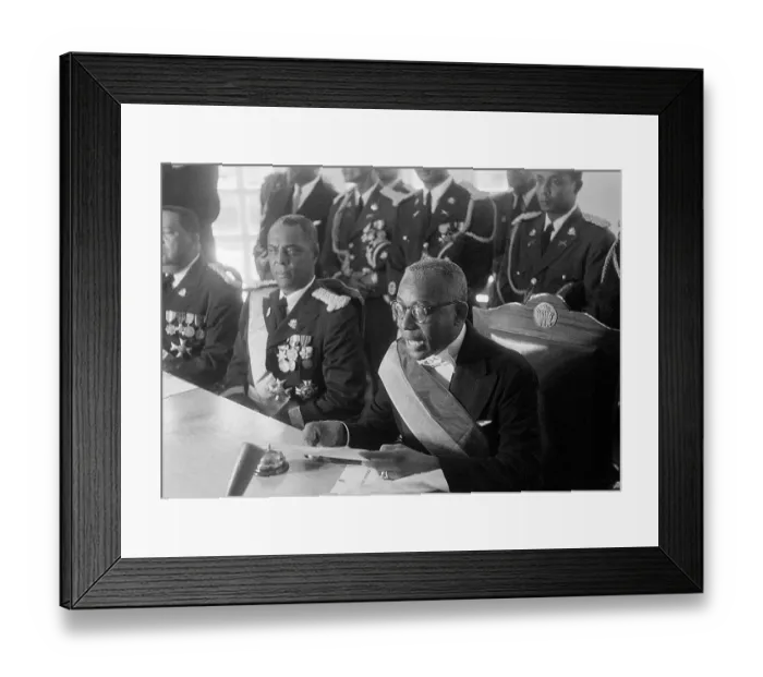 Framed Print : Francois Duvalier Reads Speech Framed Print : Francois Duvalier Reads Speech