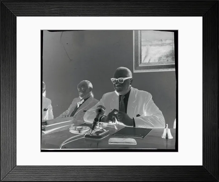 Framed Print : Heinrich Von Brentano Sitting at Conference Table Framed Print : Heinrich Von Brentano Sitting at Conference Table