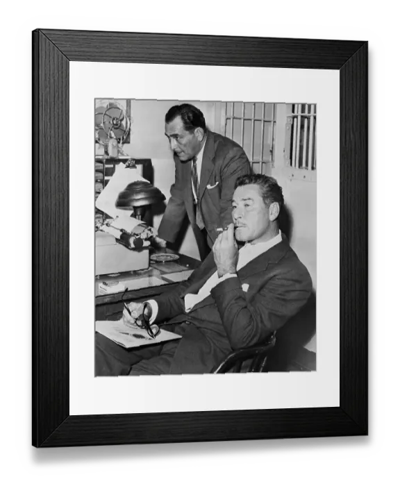 Framed Print : Police Officer Questioning Errol Flynn Framed Print : Police Officer Questioning Errol Flynn