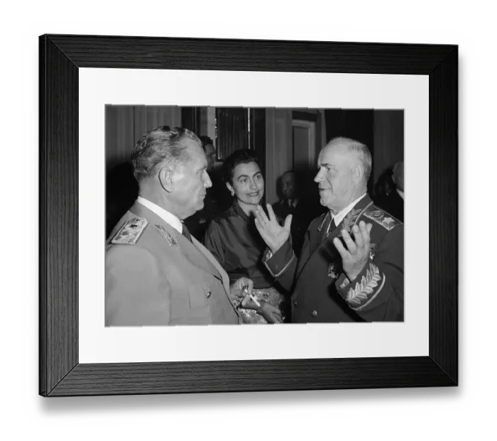 Framed Print : Marshal and Jovanka Tito Conversing with Soviet Leader Georgi Zhukov Framed Print : Marshal and Jovanka Tito Conversing with Soviet Leader Georgi Zhukov