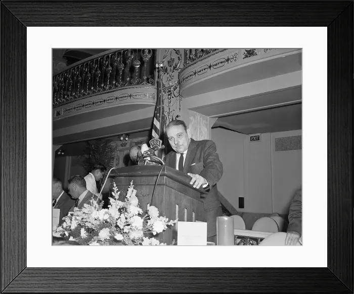Framed Print : Luis Munoz Marin Standing at a Lecturn Framed Print : Luis Munoz Marin Standing at a Lecturn