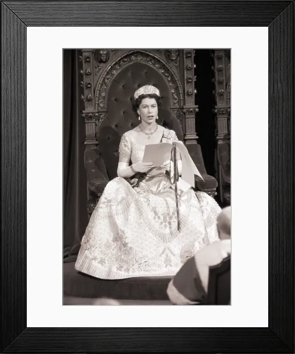 Framed Print : Queen Elizabeth II at Canadian Parliament Session