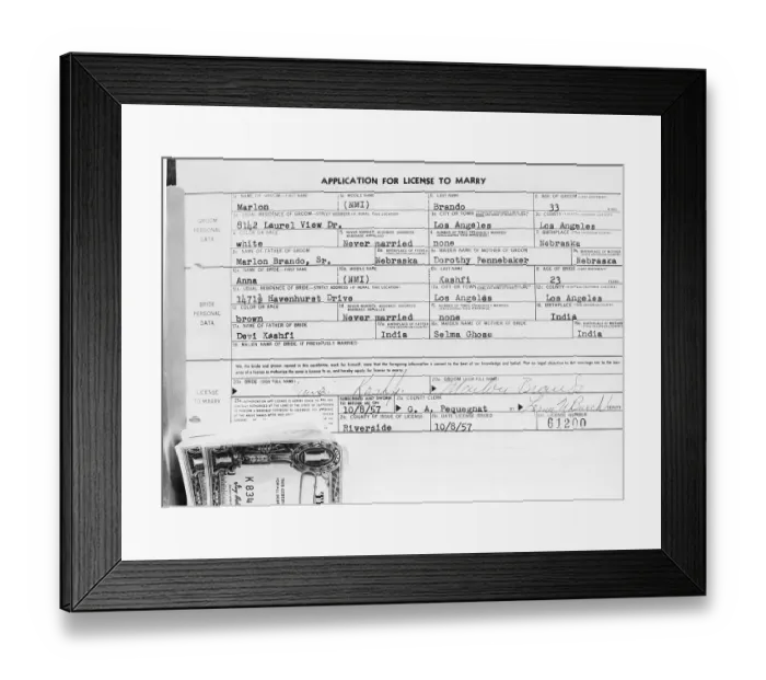 Framed Print : Marriage License Framed Print : Marriage License