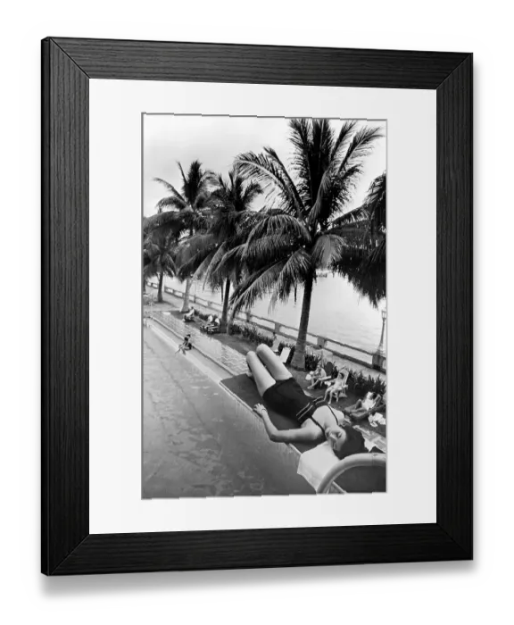 Framed Print : Woman Resting on Diving Board Framed Print : Woman Resting on Diving Board