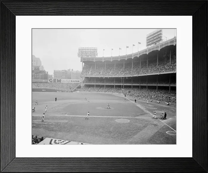 Framed Print : Triple Play During 1957 World Series Framed Print : Triple Play During 1957 World Series